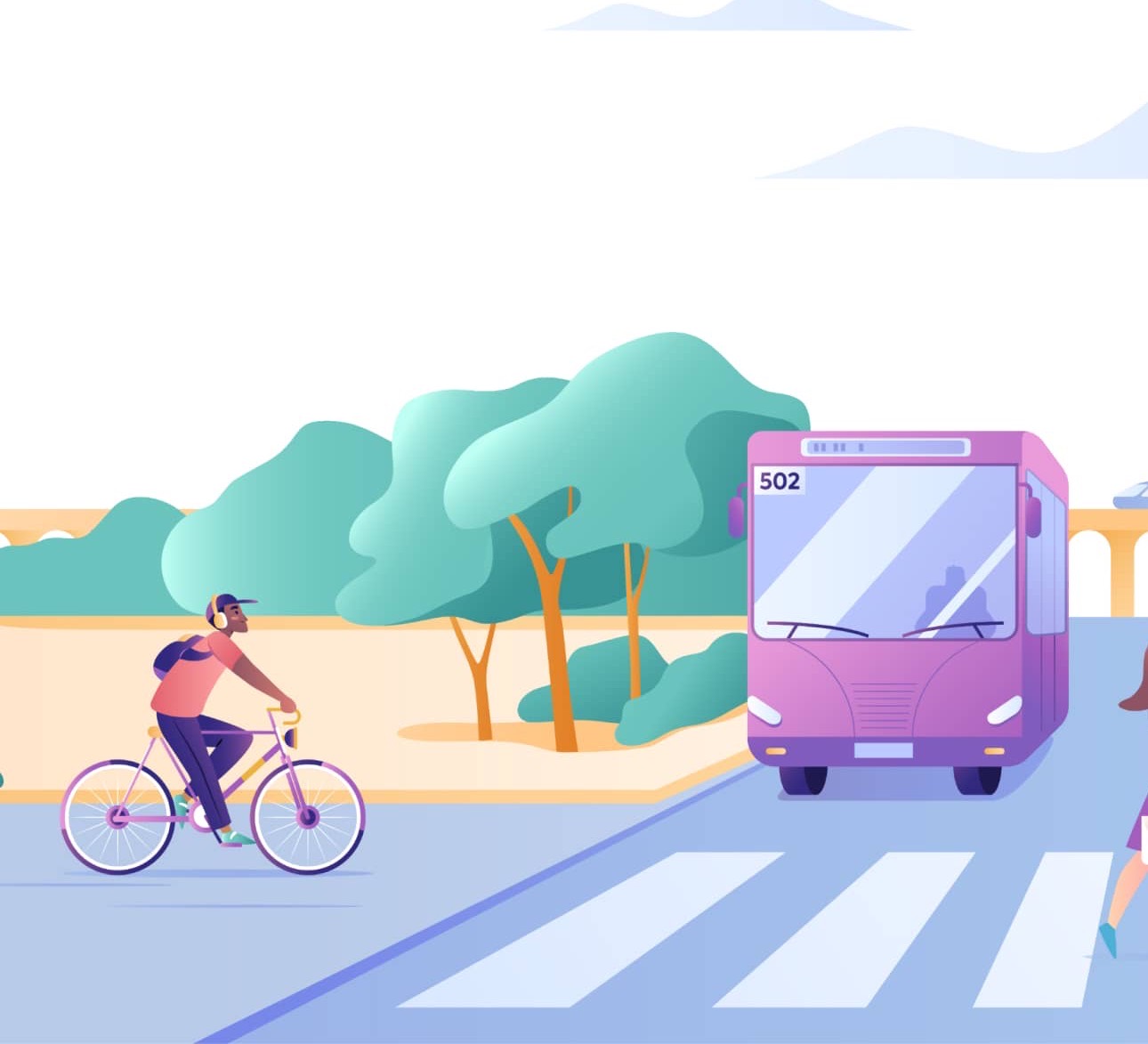 Collega's die met de fiets, de bus en te voet naar kantoor reizen