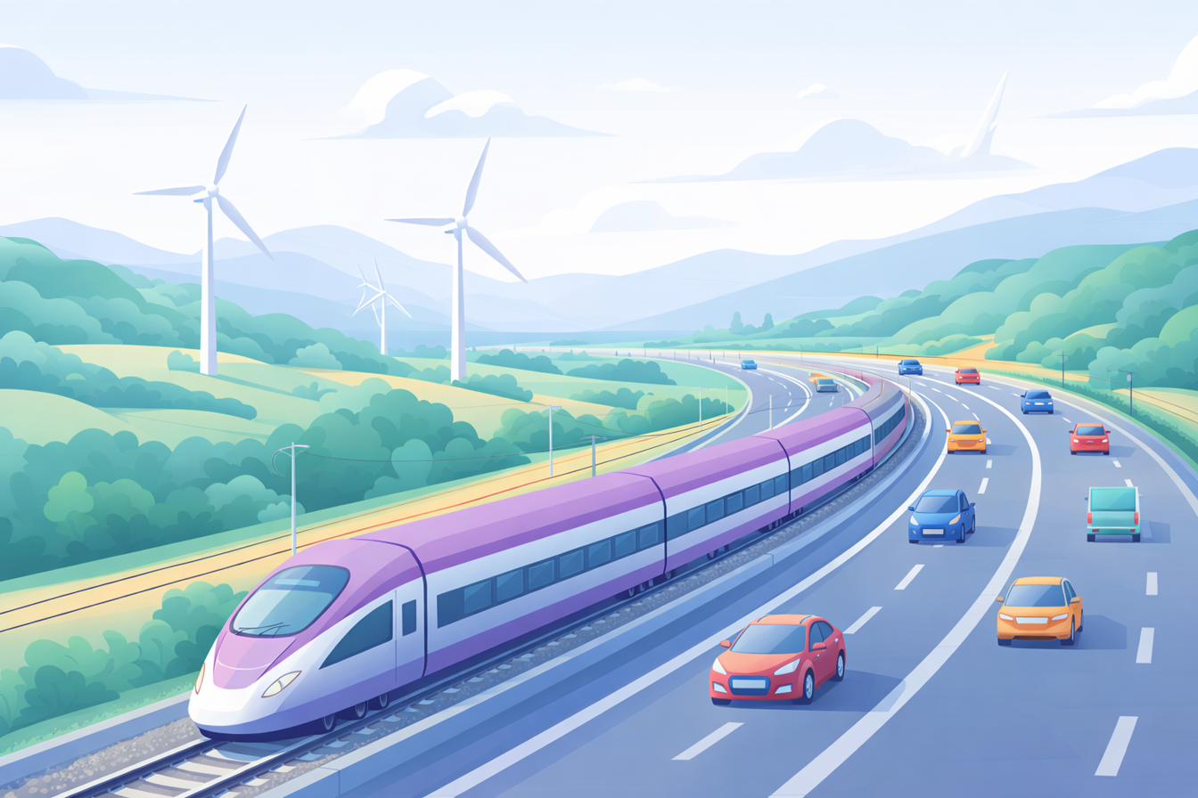 Collega's onderweg naar kantoor met de trein en de auto